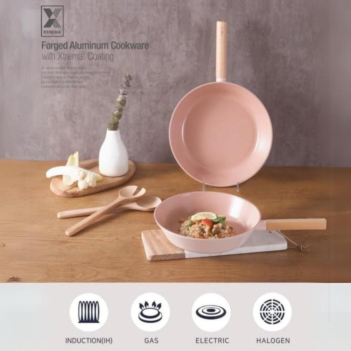 image:imageNeoflam 11 Non Stick Frying Pan with Wood Handle Ceramic Coated Saute Skillet for Healthy Cooking PFOA Free Lightweight Even Heat Distribution Induction amp All Stovetops Made in Korea95 Pan