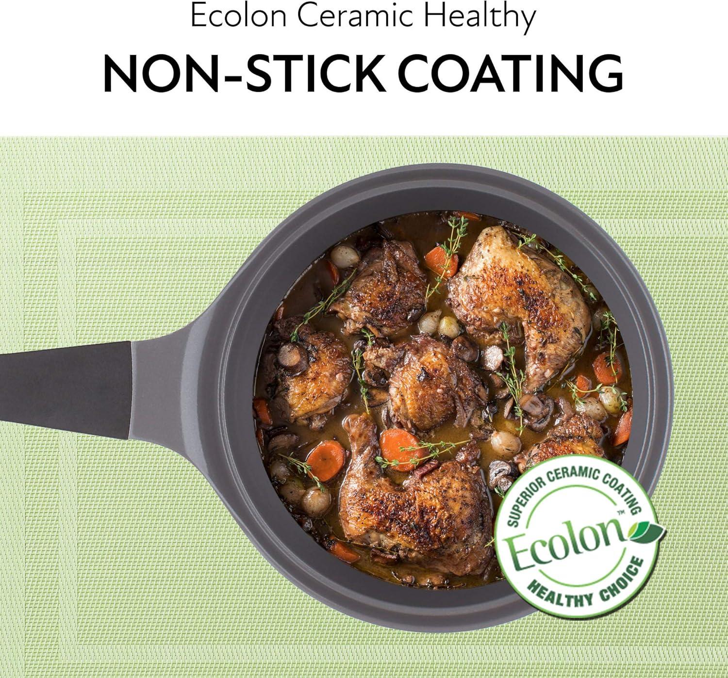 image:imageNeoflam 19qt Saucepan Butter Warmer Milk BoilingMelting Pot Ecolon Healthy Ceramic Nonstick Coating PFOAfree 2 Pour Spouts Dishwasher Safe PinkGreen