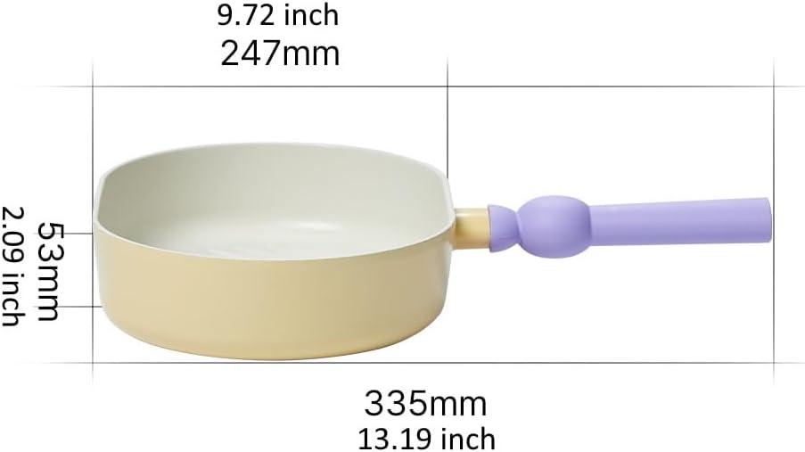 image:imageNeoflam Better Finger Macaroon Color Cast Aluminum Oval Grillpan 10 inch Yellow Induction IH No Lid