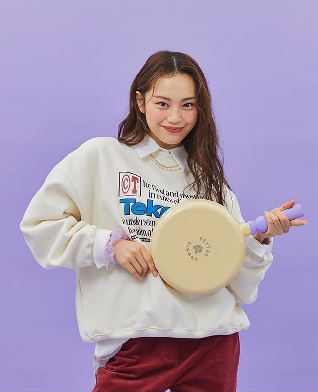 image:imageNeoflam Better Finger Macaroon Color Yellow Cast Aluminum Frypan 10 inch Induction IH