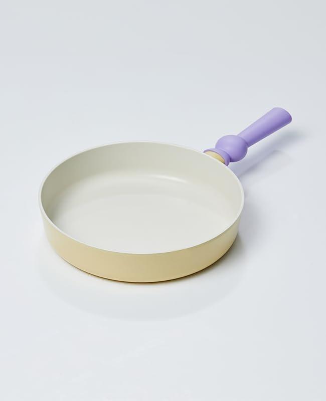 image:imageNeoflam Better Finger Macaroon Color Yellow Cast Aluminum Frypan 10 inch Induction IH