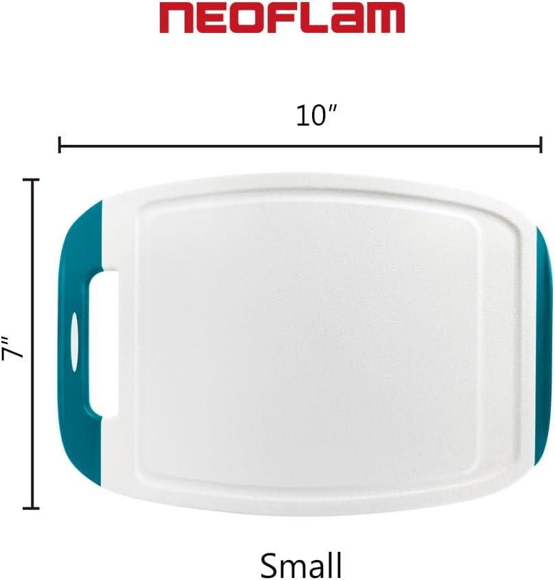 image:imageNeoflam BiJu 2Piece BPAFree Cutting Board Set Large 11x155 amp Small 7x10 Reversible NonSlip Dishwasher Safe BlueWhiteRed WhiteBlue