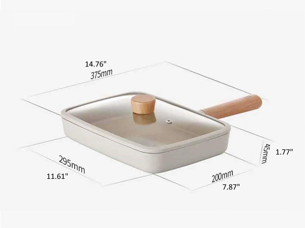image:imageNeoflam FIKA 11inch 28cm Ivory IH Frypan Impact Inductiion HeatingRectangular