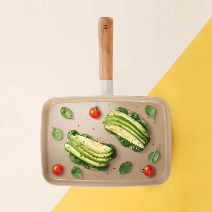 image:imageNeoflam FIKA 11inch 28cm Ivory IH Frypan Impact Inductiion HeatingRectangular
