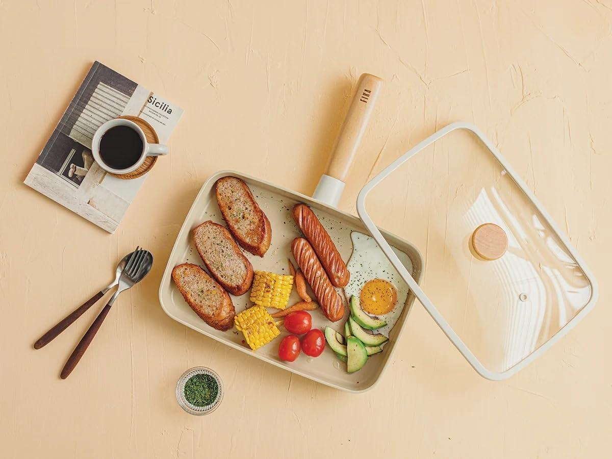 image:imageNeoflam FIKA 11inch 28cm Ivory IH Frypan Impact Inductiion HeatingRectangular