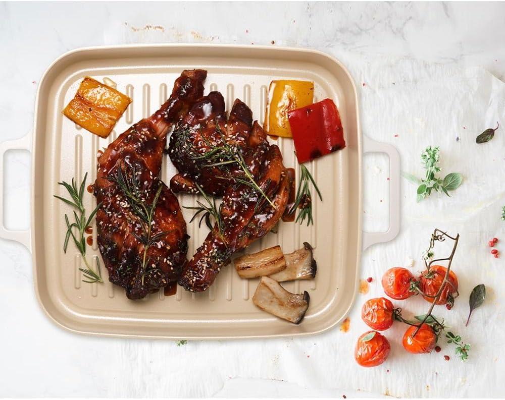 image:imageNeoflam FIKA 11inch 28cm Ivory IH Rectangular Grill Pan Impact Induction HeatingRectangular