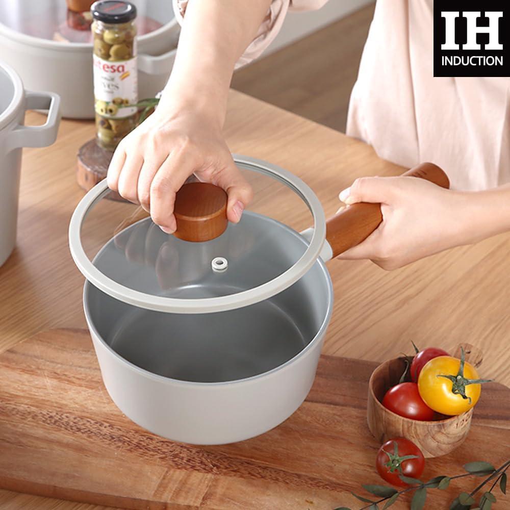 image:imageNeoflam FIKA 17QT 18cm Mid Night IH Saucepan with Glass Lid Full Induction HeatingMid Night