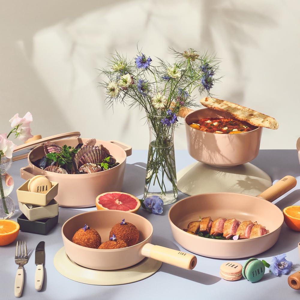 image:imageNeoflam FIKA 17QT 18cm Mid Night IH Saucepan with Glass Lid Full Induction HeatingMini Peach