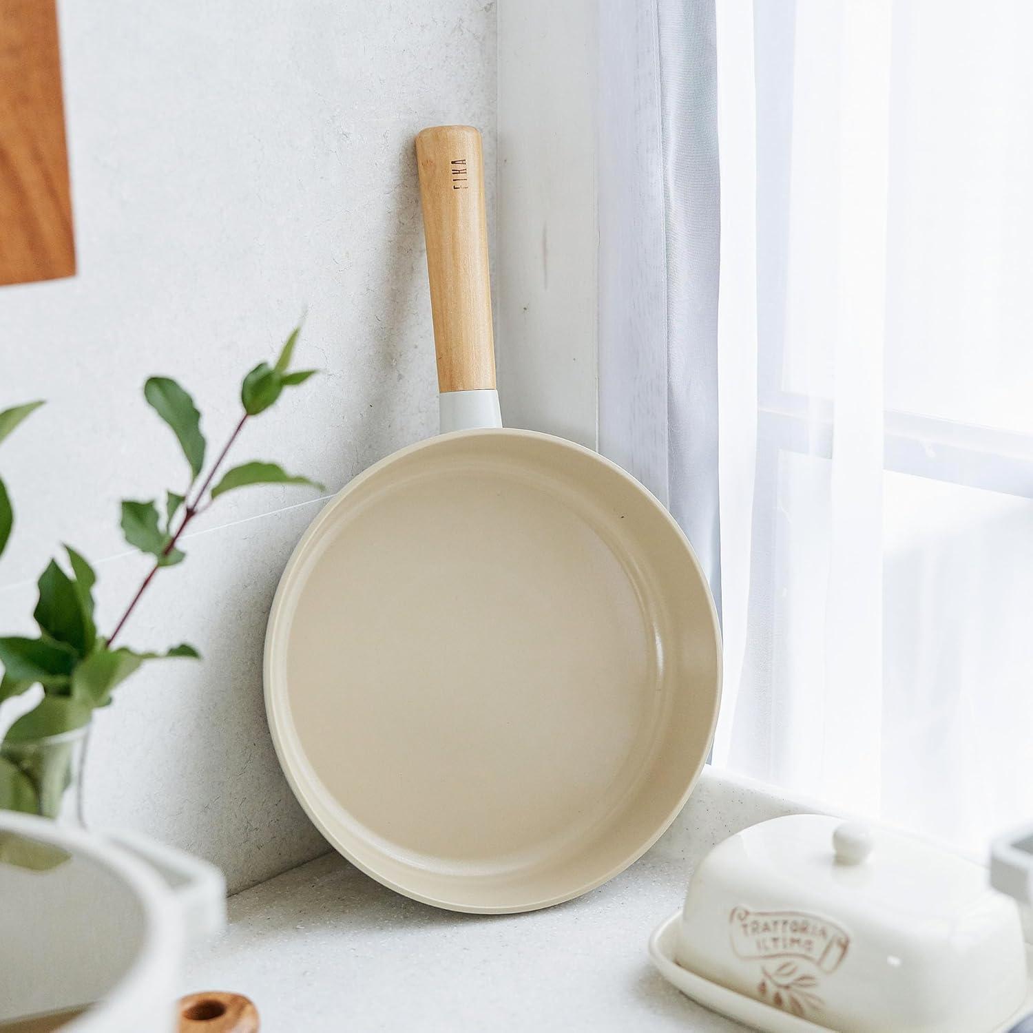 image:imageNeoflam FIKA 9inch 24cm Ivory IH Frypan Impact Induction HeatingIvory