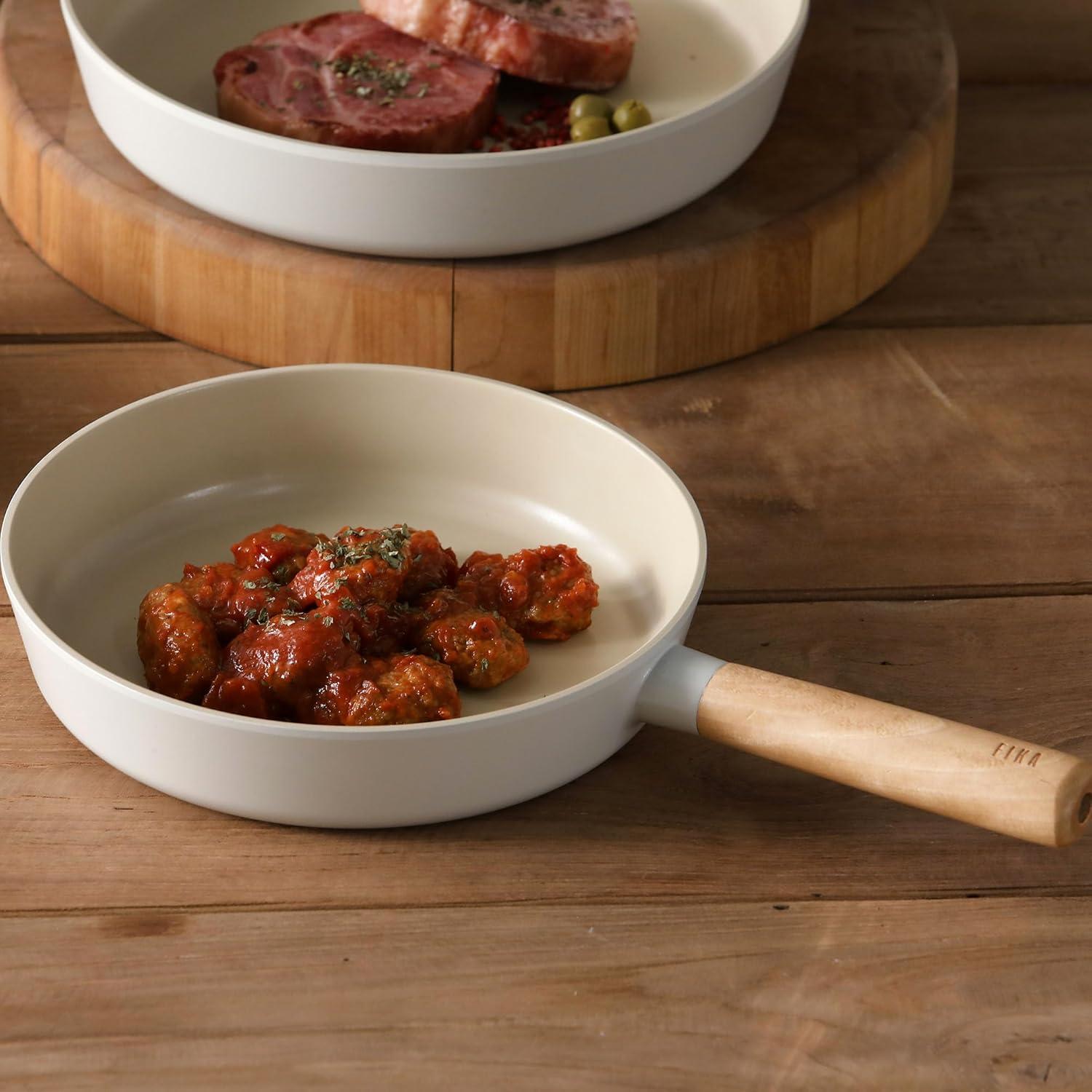 image:imageNeoflam FIKA 9inch 24cm Ivory IH Frypan Impact Induction HeatingIvory