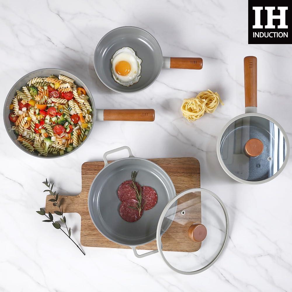 image:imageNeoflam FIKA 9inch 24cm Ivory IH Frypan Impact Induction HeatingMid Night