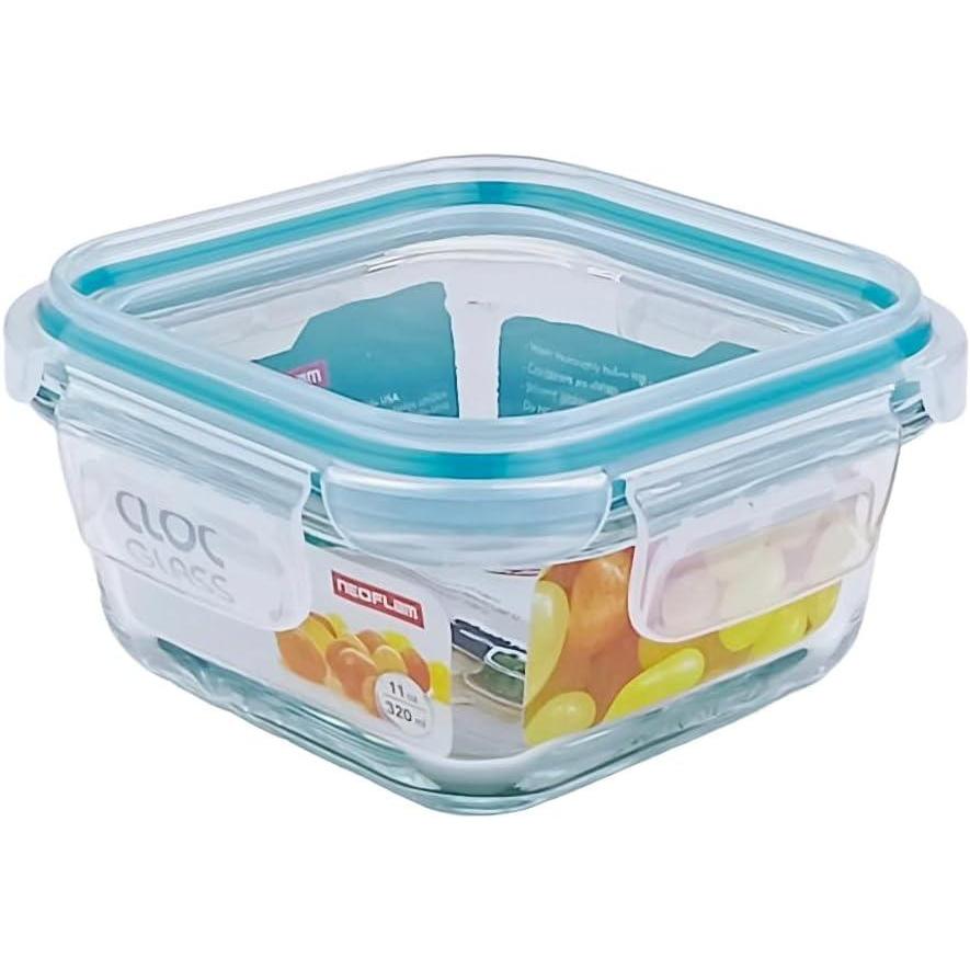 image:imageNeoflam Cloc Glass 17oz Square Food Storage EmeraldSquare