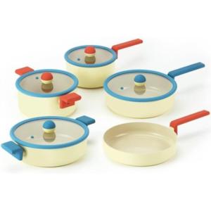 Danish 9-Pieces Forged Cookware Set with Lid, Kitchen Nonstick Ceramic Coating Pot, Saucepan, Skillet, Multi Frying Pan, Induction Compatible Kitchenware, Soup, Noodle, Stew, Tamagoyaki, Made in Korea(5)
