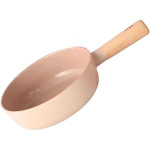 FIKA 7-Inch Stir Fry Mini Wok Pan with Wood Handle, Kitchen Nonstick Ceramic Coating Skillet, Induction Compatible Cookware, Healthy Cooking Omelet Pan, Made in Korea (18cm)