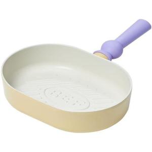 Neoflam Better Finger Macaroon Color Cast Aluminum Oval Grillpan 10 inch Yellow Induction (IH) No Lid