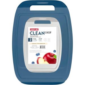 Neoflam BiJu 2-Piece BPA-Free Cutting Board Set – Large 11″x15.5″ & Small 7″x10″ – Reversible, Non-Slip, Dishwasher Safe (Blue)(Blue)