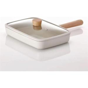 Neoflam FIKA 11inch 28cm Ivory IH Frypan, Impact Inductiion Heating(Rectangular)