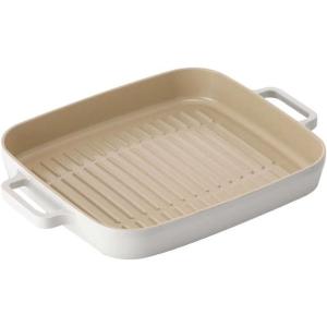 Neoflam FIKA 11inch 28cm Ivory IH Rectangular Grill Pan, Impact Induction Heating(Rectangular)
