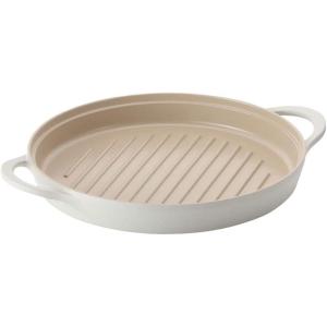 Neoflam FIKA 11inch 28cm Ivory IH Rectangular Grill Pan, Impact Induction Heating(Round)
