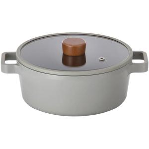Neoflam FIKA 2.7QT 22cm Mid Night IH Stock Pot with Glass Lid, Full Induction Heating(Mid Night)