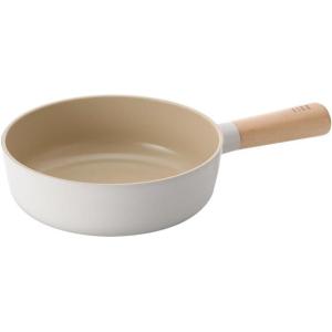Neoflam FIKA 7inch 18cm Ivory IH Baby Wokpan, Impact Induction Heating(Ivory)