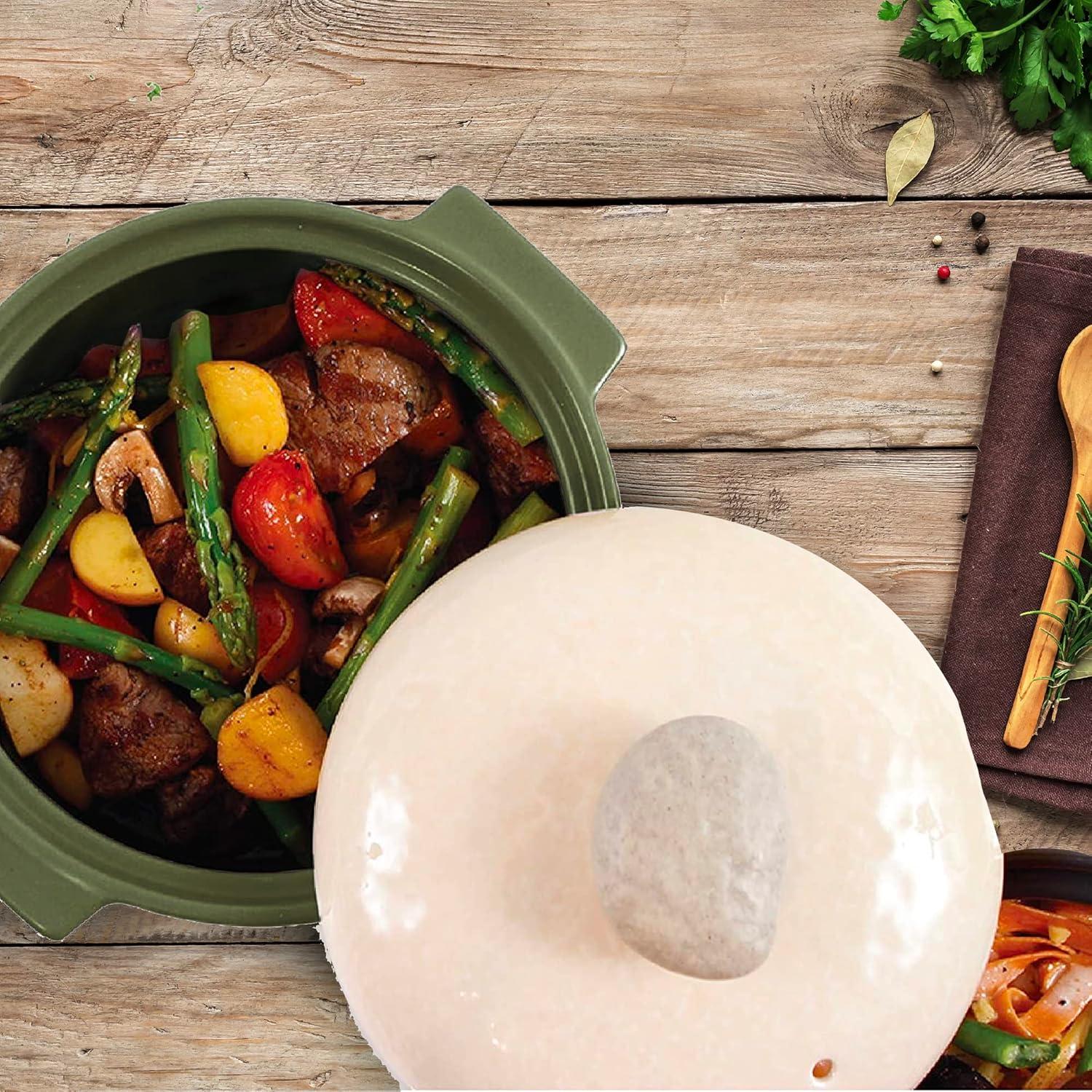 image:imageNeoflam Kiesel 15qt NonStick Ceramic Casserole Pot Dutch Oven Clay Pot Stockpot for Stew Soup Steam Scratch Resistant Oven Safe Heat Resistant LilacLime