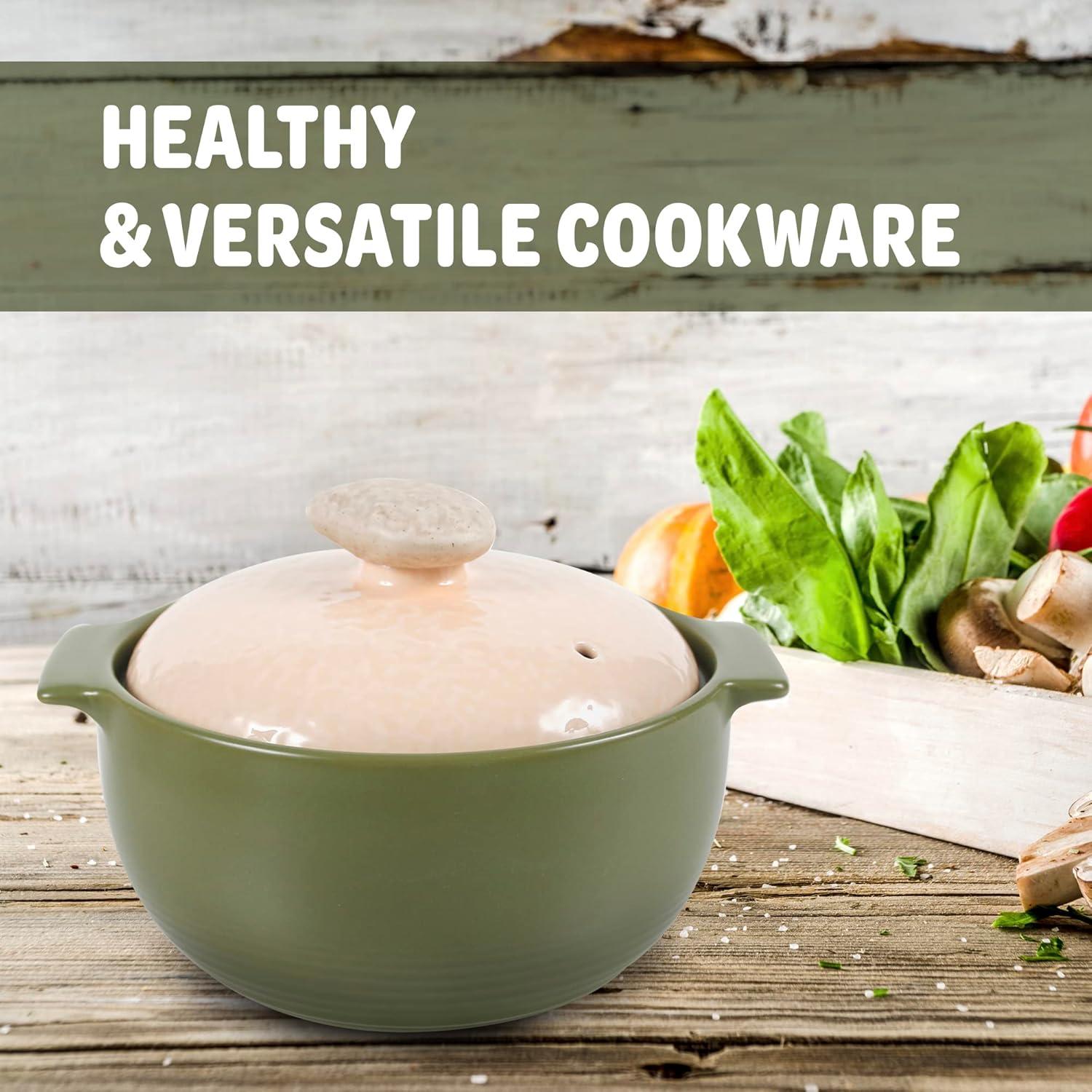 image:imageNeoflam Kiesel 15qt NonStick Ceramic Casserole Pot Dutch Oven Clay Pot Stockpot for Stew Soup Steam Scratch Resistant Oven Safe Heat Resistant LilacLime