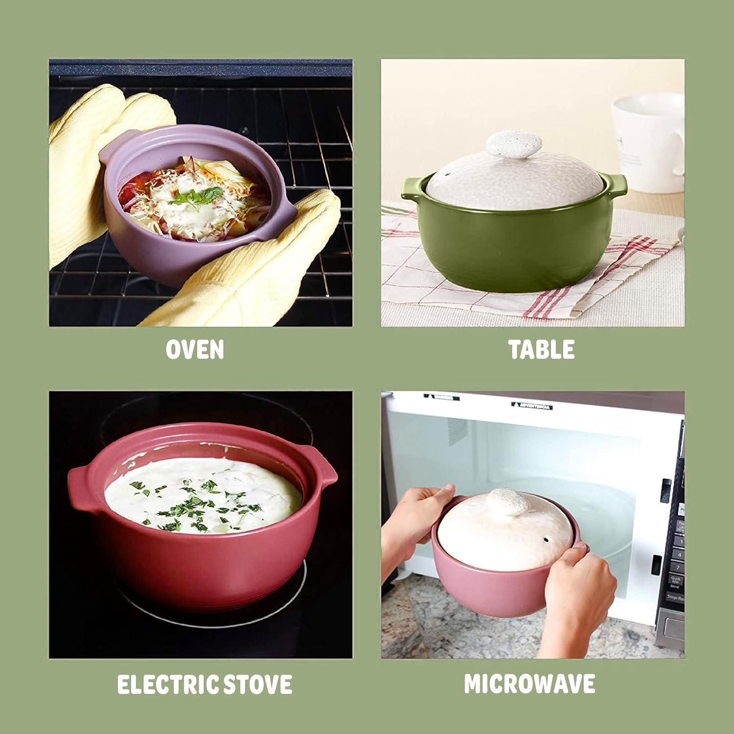 image:imageNeoflam Kiesel 15qt NonStick Ceramic Casserole Pot Dutch Oven Clay Pot Stockpot for Stew Soup Steam Scratch Resistant Oven Safe Heat Resistant LilacLime