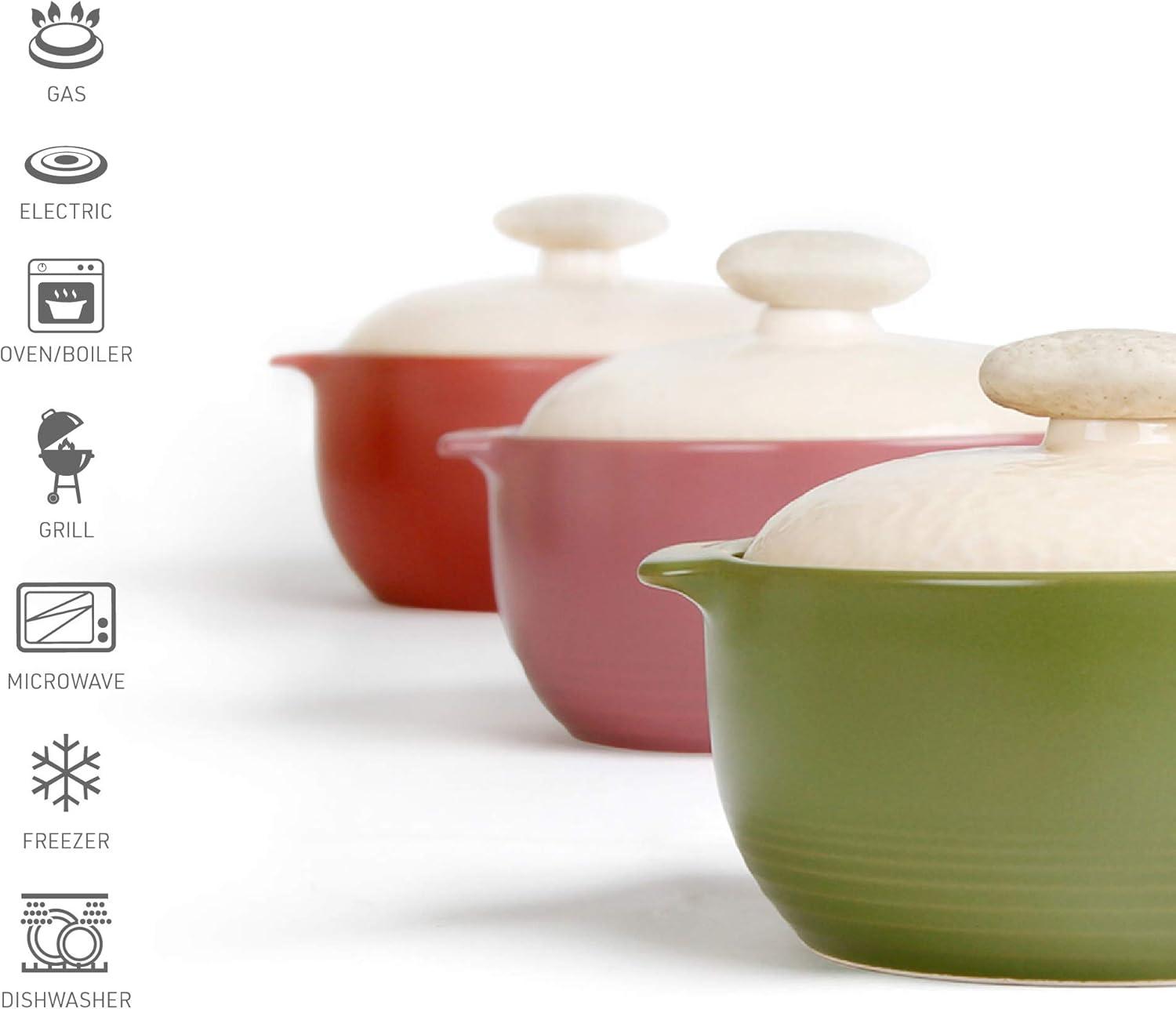 image:imageNeoflam Kiesel 15qt NonStick Ceramic Casserole Pot Dutch Oven Clay Pot Stockpot for Stew Soup Steam Scratch Resistant Oven Safe Heat Resistant LilacLime