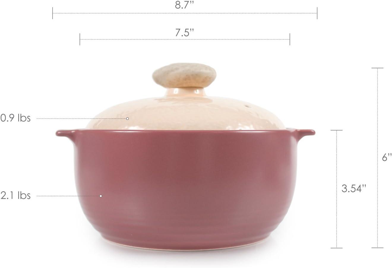 image:imageNeoflam Kiesel 15qt NonStick Ceramic Casserole Pot Dutch Oven Clay Pot Stockpot for Stew Soup Steam Scratch Resistant Oven Safe Heat Resistant LilacLilac