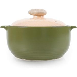 Neoflam Kiesel 1.5qt Non-Stick Ceramic Casserole Pot, Dutch Oven, Clay Pot, Stockpot for Stew, Soup, Steam, Scratch Resistant, Oven Safe, Heat Resistant, Lilac(Lime)
