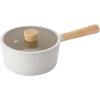 image:imageNeoflam FIKA 17QT 18cm Ivory IH Saucepan with Glass Lid Impact Induction HeatingIvory