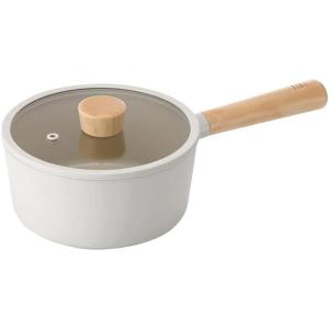 Neoflam FIKA 1.7QT 18cm Ivory IH Saucepan with Glass Lid, Impact Induction Heating(Ivory)