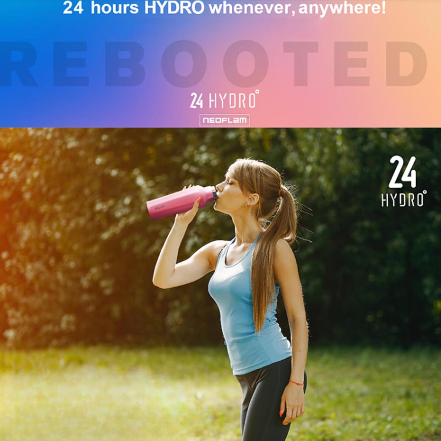 image:imageNeoflam Airtight 17oz Stainless Steel Tumbler Slim Sport Travel Mug Cupholder Friendly Reusable Bottle for Hot Coffee Cold Water Iced Tea amp Outdoor Activities Dishwasher Safe 500ml Hot PinkHot Pink