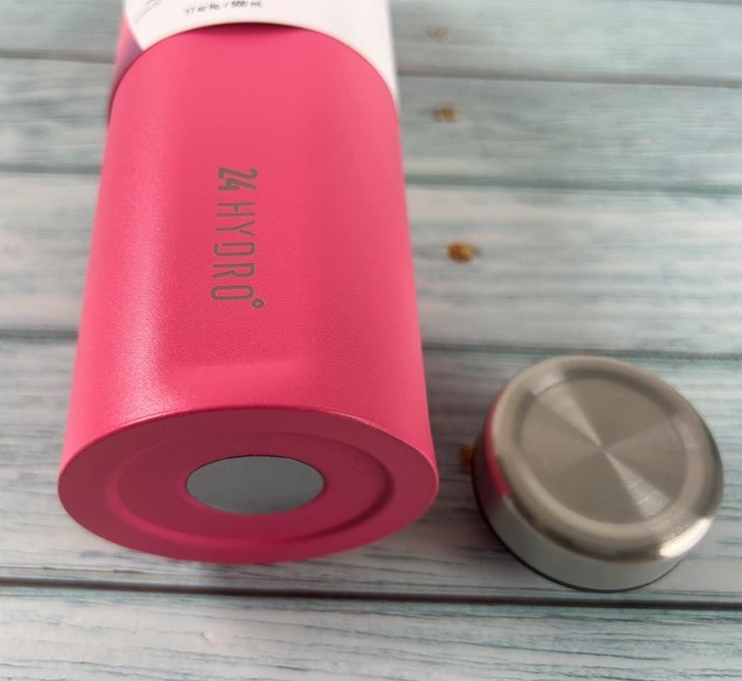 image:imageNeoflam Airtight 17oz Stainless Steel Tumbler Slim Sport Travel Mug Cupholder Friendly Reusable Bottle for Hot Coffee Cold Water Iced Tea amp Outdoor Activities Dishwasher Safe 500ml Hot PinkHot Pink