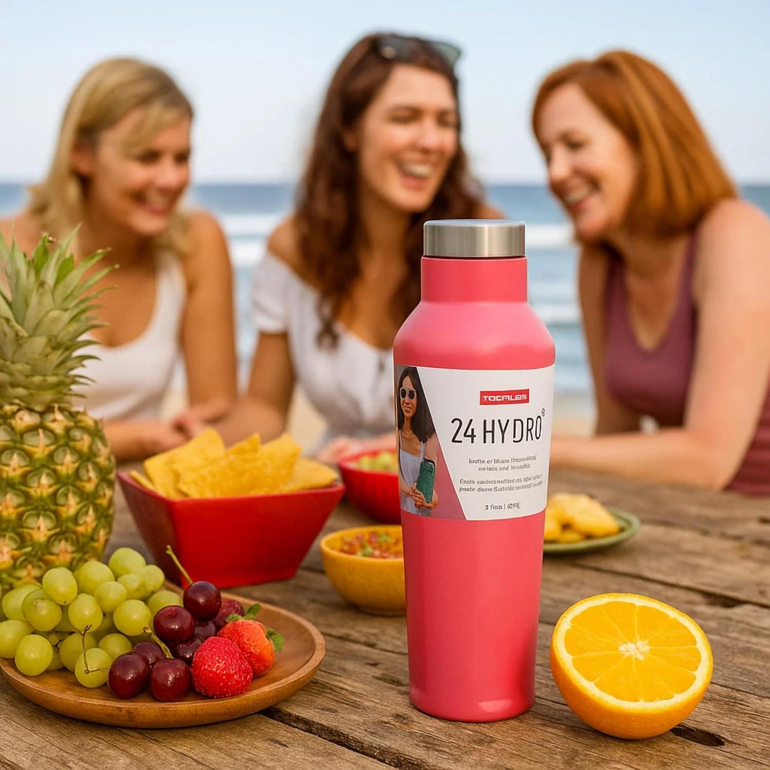 image:imageNeoflam Airtight 17oz Stainless Steel Tumbler Slim Sport Travel Mug Cupholder Friendly Reusable Bottle for Hot Coffee Cold Water Iced Tea amp Outdoor Activities Dishwasher Safe 500ml Hot PinkHot Pink