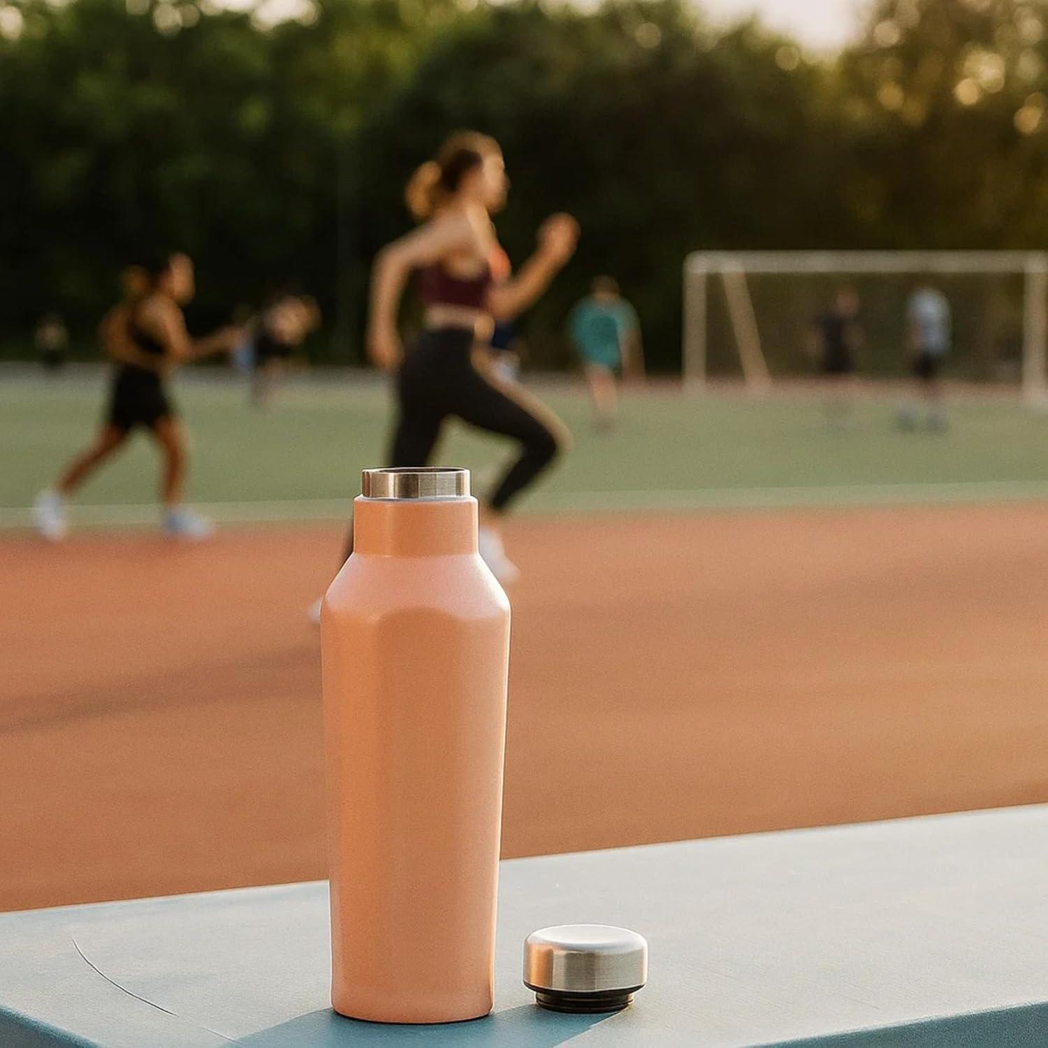 image:imageNeoflam Airtight 17oz Stainless Steel Tumbler Slim Sport Travel Mug Cupholder Friendly Reusable Bottle for Hot Coffee Cold Water Iced Tea amp Outdoor Activities Dishwasher Safe 500ml Hot PinkSunset Pink