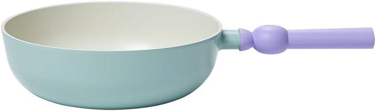 image:imageNeoflam Better Finger Macaroon Color Cast Aluminum Wokpan 9 inch Mint Green Induction IH