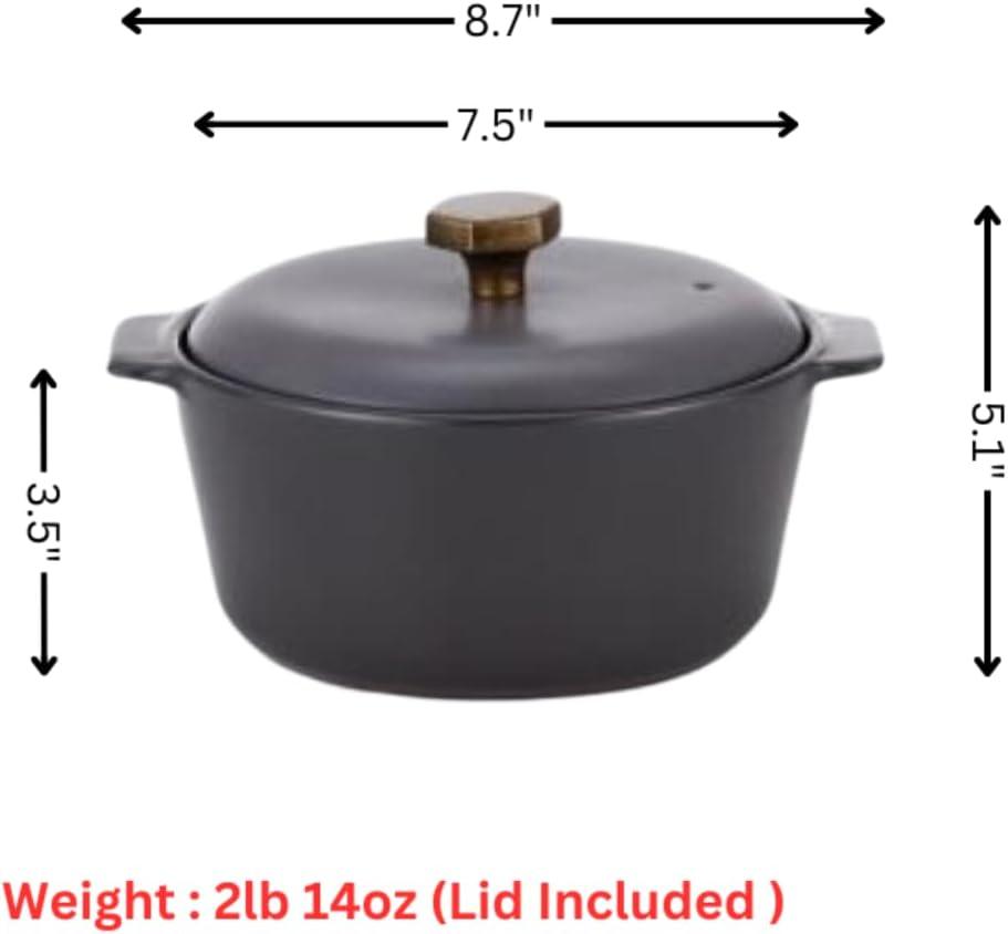 image:imageNeoflam 14QT Kitchen Nonstick Ceramic Clay Cooking Casserole Hot Pot with Lid Stew Rice Noodle Soup Steamer Oven amp Dishwasher Safe Dutch Oven Made in Korea 7 18cm