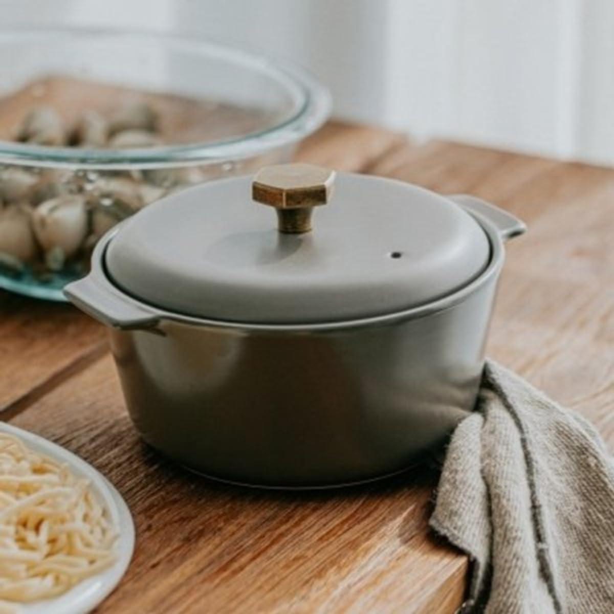 image:imageNeoflam 14QT Kitchen Nonstick Ceramic Clay Cooking Casserole Hot Pot with Lid Stew Rice Noodle Soup Steamer Oven amp Dishwasher Safe Dutch Oven Made in Korea 7 18cm