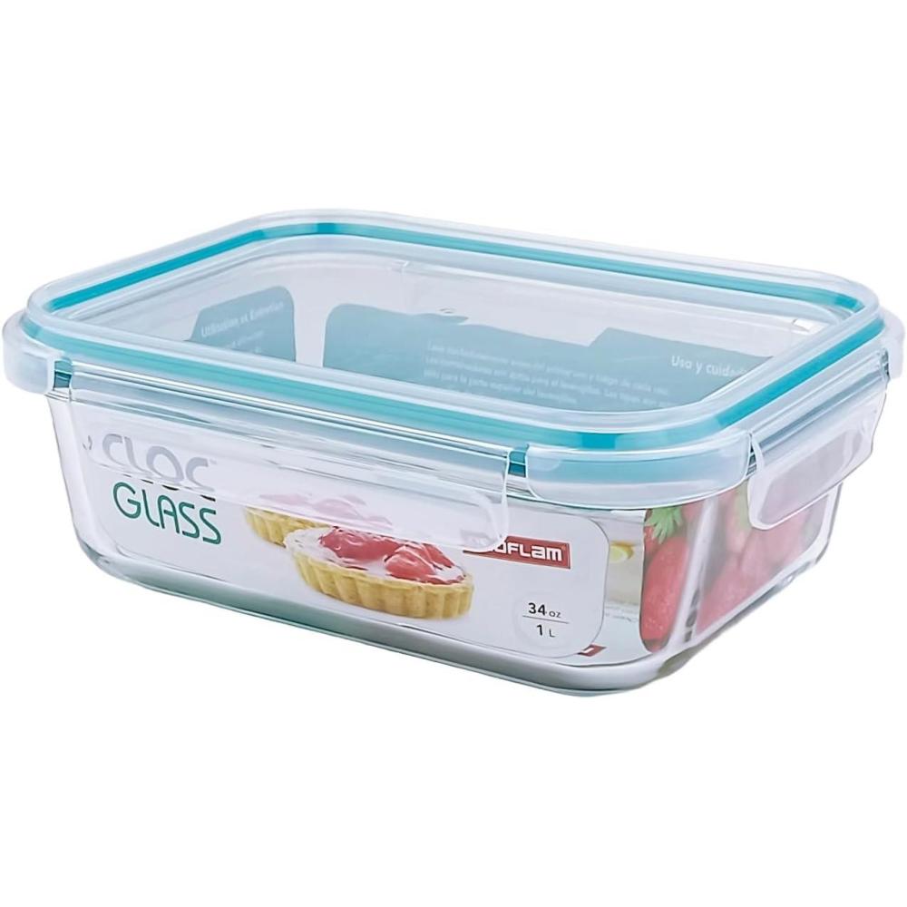 image:imageNeoflam Cloc Glass 12oz Rectangular Food Storage Emerald34 ounces