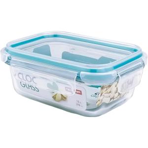 Neoflam Cloc Glass 12oz Rectangular Food Storage, Emerald(12 ounces)