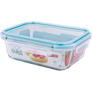 Neoflam Cloc Glass 12oz Rectangular Food Storage, Emerald(34 ounces)